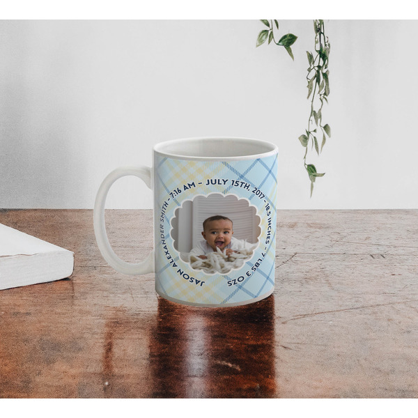 Baby Boy Photo Personalized Coffee Mug - Lifestyle