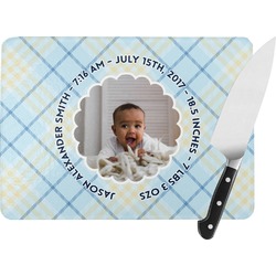 Baby Boy Photo Rectangular Glass Cutting Board (Personalized)