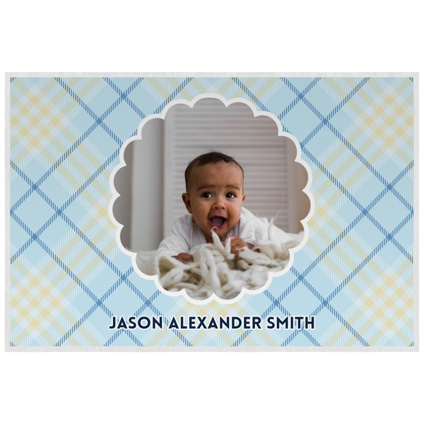 Baby Boy Photo Personalized Placemat (Back)
