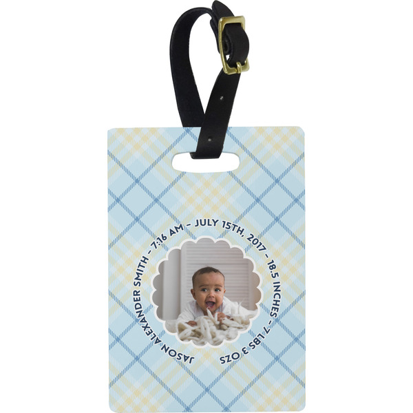 Custom Baby Boy Photo Plastic Luggage Tag - Rectangular