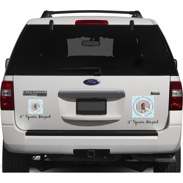 Baby Boy Photo Personalized Square Car Magnets on Ford Explorer
