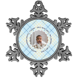 Baby Boy Photo Vintage Snowflake Ornament