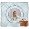 Baby Boy Photo Picnic Blanket - Flat - With Basket