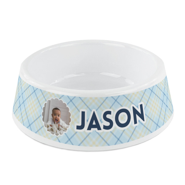 Custom Baby Boy Photo Plastic Dog Bowl - Small