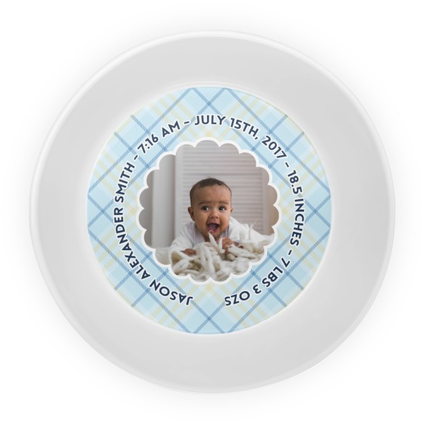 Baby Boy Photo Melamine Bowl - Center