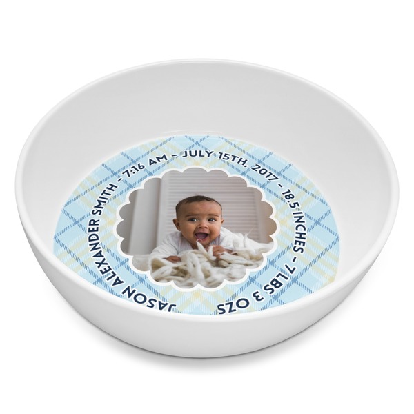 Custom Baby Boy Photo Melamine Bowl - 8 oz (Personalized)