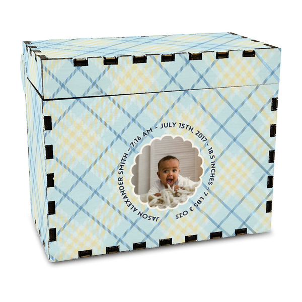 Custom Baby Boy Photo Wood Recipe Box - Full Color Print