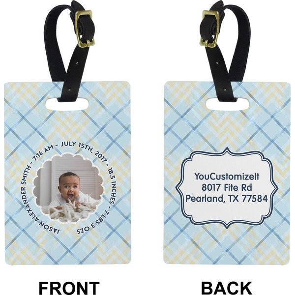 Baby Boy Photo Rectangle Luggage Tag (Front + Back)