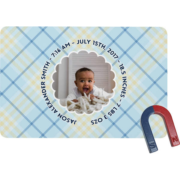 Custom Baby Boy Photo Rectangular Fridge Magnet (Personalized)