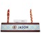 Baby Boy Photo Red Mahogany Nameplates with Business Card Holder - Straight