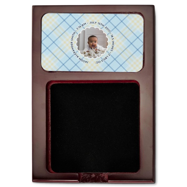 Baby Boy Photo Red Mahogany Sticky Note Holder - Flat