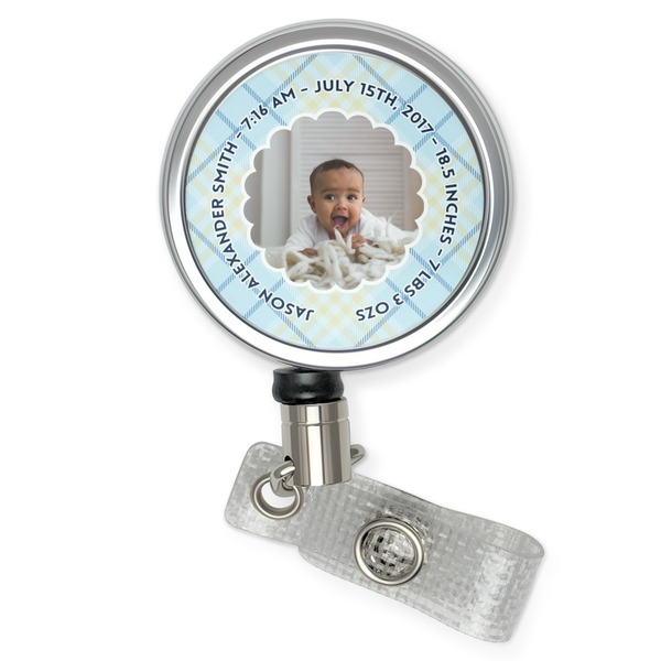 Custom Baby Boy Photo Retractable Badge Reel (Personalized)