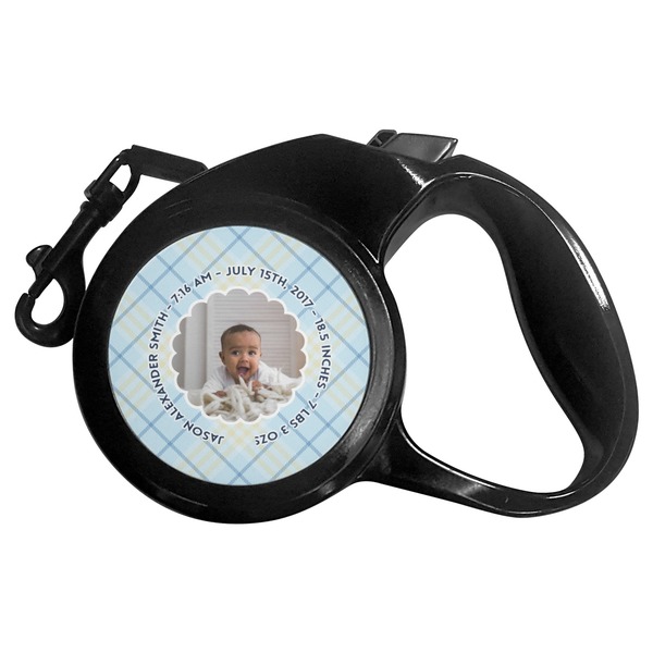 Custom Baby Boy Photo Retractable Dog Leash - Large (Personalized)