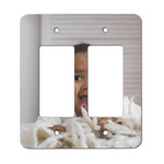 Baby Boy Photo Rocker Style Light Switch Cover - Two Switch