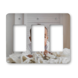 Baby Boy Photo Rocker Style Light Switch Cover - Three Switch