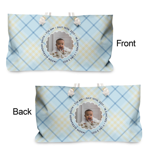 Baby Boy Photo Large Rope Tote - From & Back View