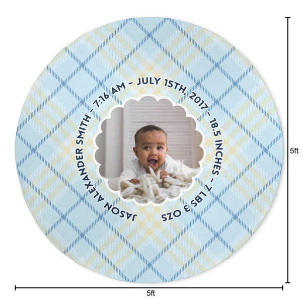 Baby Boy Photo Round Area Rug - Size
