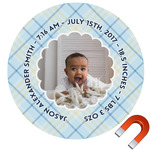 Baby Boy Photo Round Car Magnet - 10" (Personalized)