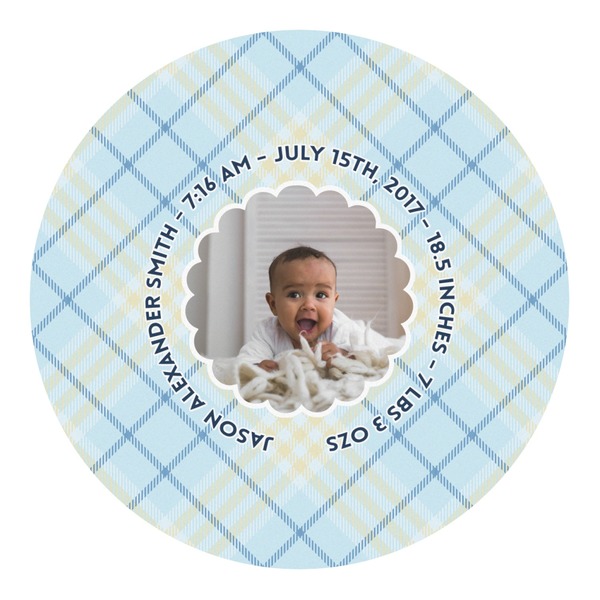 Custom Baby Boy Photo Round Decal - Small (Personalized)