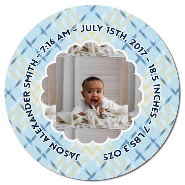 Baby Boy Photo Round Fridge Magnet - FRONT