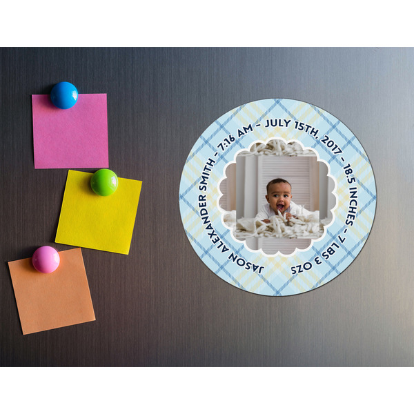 Baby Boy Photo Round Fridge Magnet - LIFESTYLE