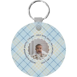 Baby Boy Photo Round Plastic Keychain