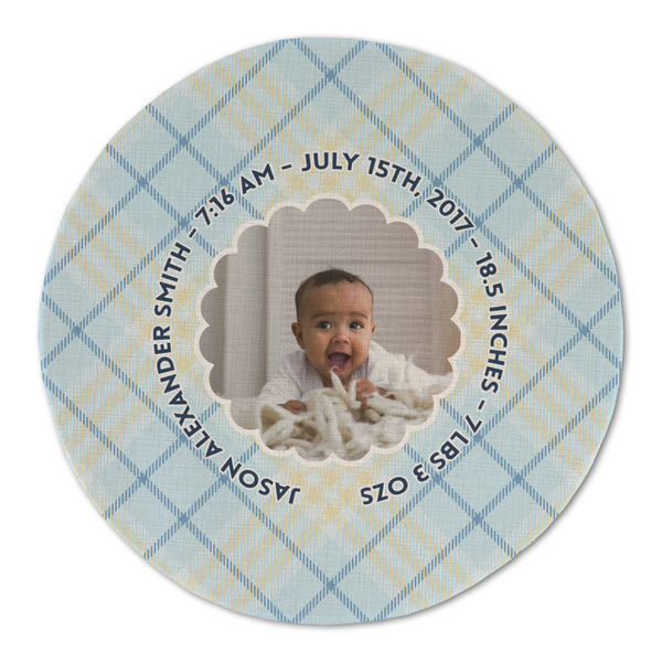 Baby Boy Photo Round Linen Placemats - FRONT (Double Sided)