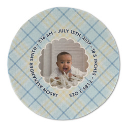 Baby Boy Photo Round Linen Placemat - Single Sided