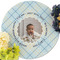 Baby Boy Photo Round Linen Placemats - Front (w flowers)