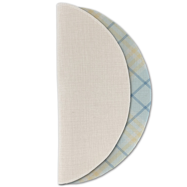Baby Boy Photo Round Linen Placemats - HALF FOLDED (single sided)