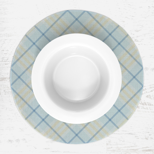 Baby Boy Photo Round Linen Placemats - LIFESTYLE (single)