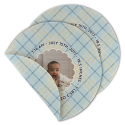 Baby Boy Photo Round Linen Placemat - Double Sided