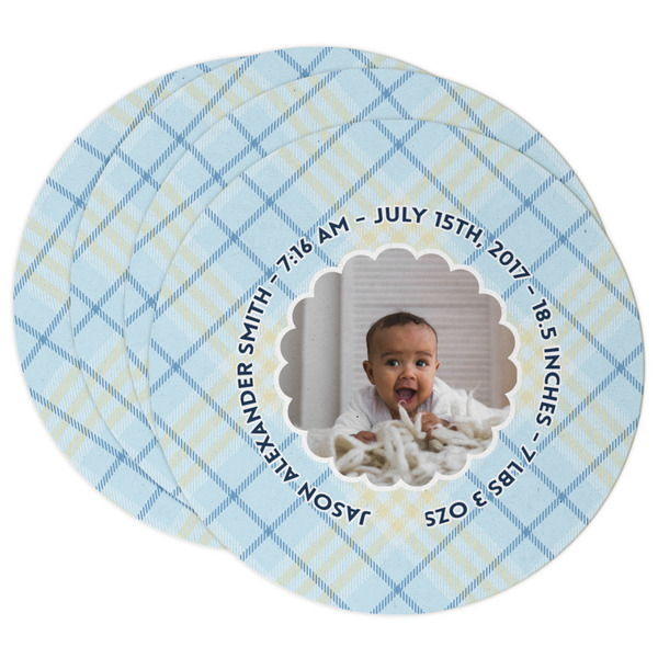 Custom Baby Boy Photo Round Paper Coasters