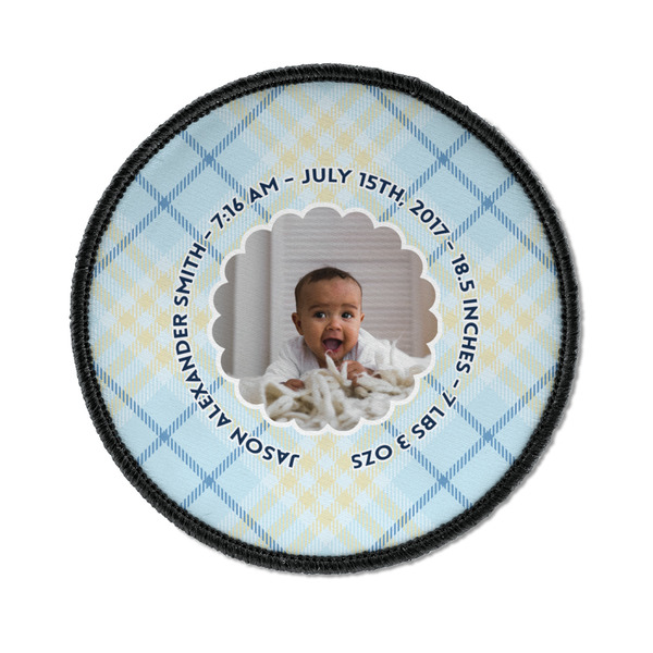Custom Baby Boy Photo Iron On Round Patch
