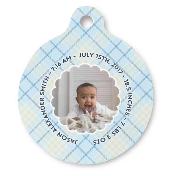 Custom Baby Boy Photo Round Pet ID Tag