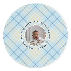 Baby Boy Photo Round Stone Trivet