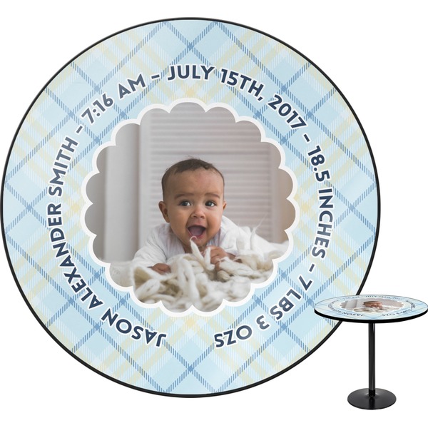 Custom Baby Boy Photo Round Table - 30" (Personalized)