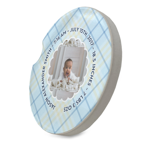 Baby Boy Photo Sandstone Car Coaster - STANDING ANGLE