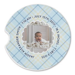 Baby Boy Photo Sandstone Car Coaster - Single (Personalized)