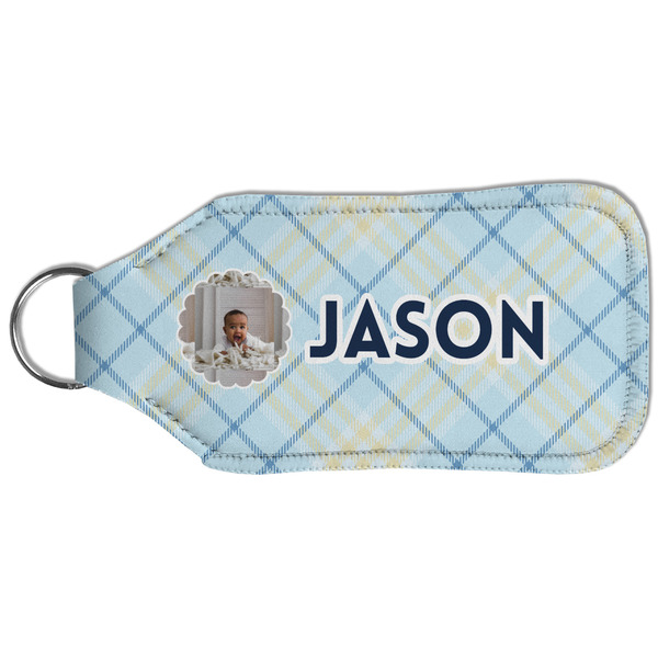 Baby Boy Photo Sanitizer Holder Keychain - Large (Back)