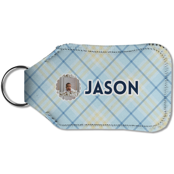 Baby Boy Photo Sanitizer Holder Keychain - Small (Back)