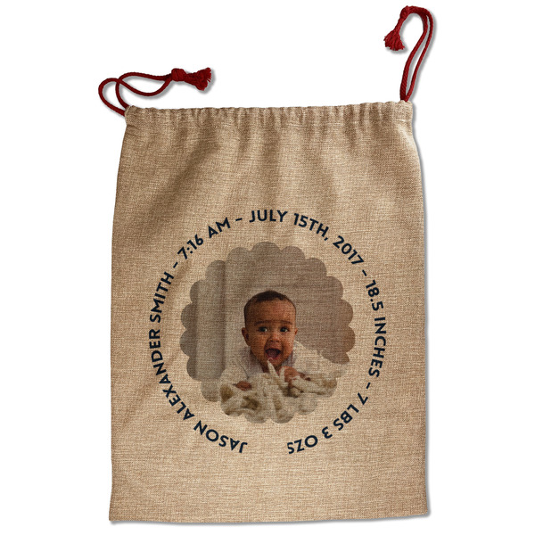 Custom Baby Boy Photo Santa Sack - Front