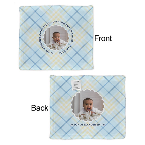 Baby Boy Photo Security Blanket - Front & Back View