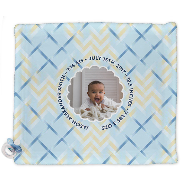 Custom Baby Boy Photo Security Blanket - Single Sided