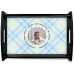 Baby Boy Photo Black Wooden Tray - Small (Personalized)