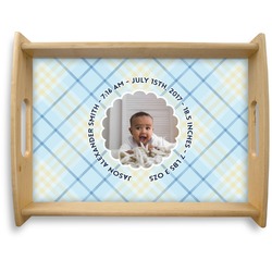 Baby Boy Photo Natural Wooden Tray - Large (Personalized)