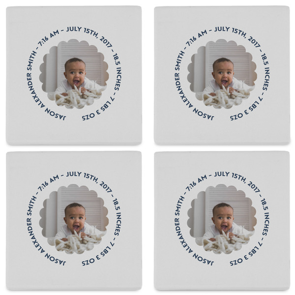 Baby Boy Photo Set of 4 Sandstone Coasters - See All 4 View