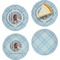 Baby Boy Photo Set of 4 Glass Appetizer / Dessert Plate 8" (Personalized)