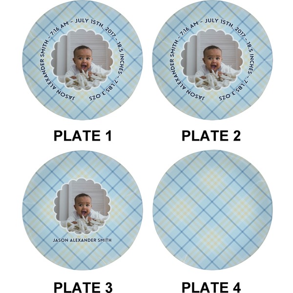 Baby Boy Photo Set of Appetizer / Dessert Plates (Approval)