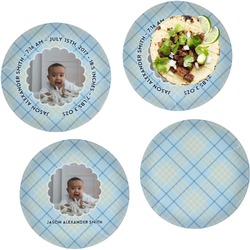 Baby Boy Photo Set of 4 Glass Lunch / Dinner Plate 10" (Personalized)
